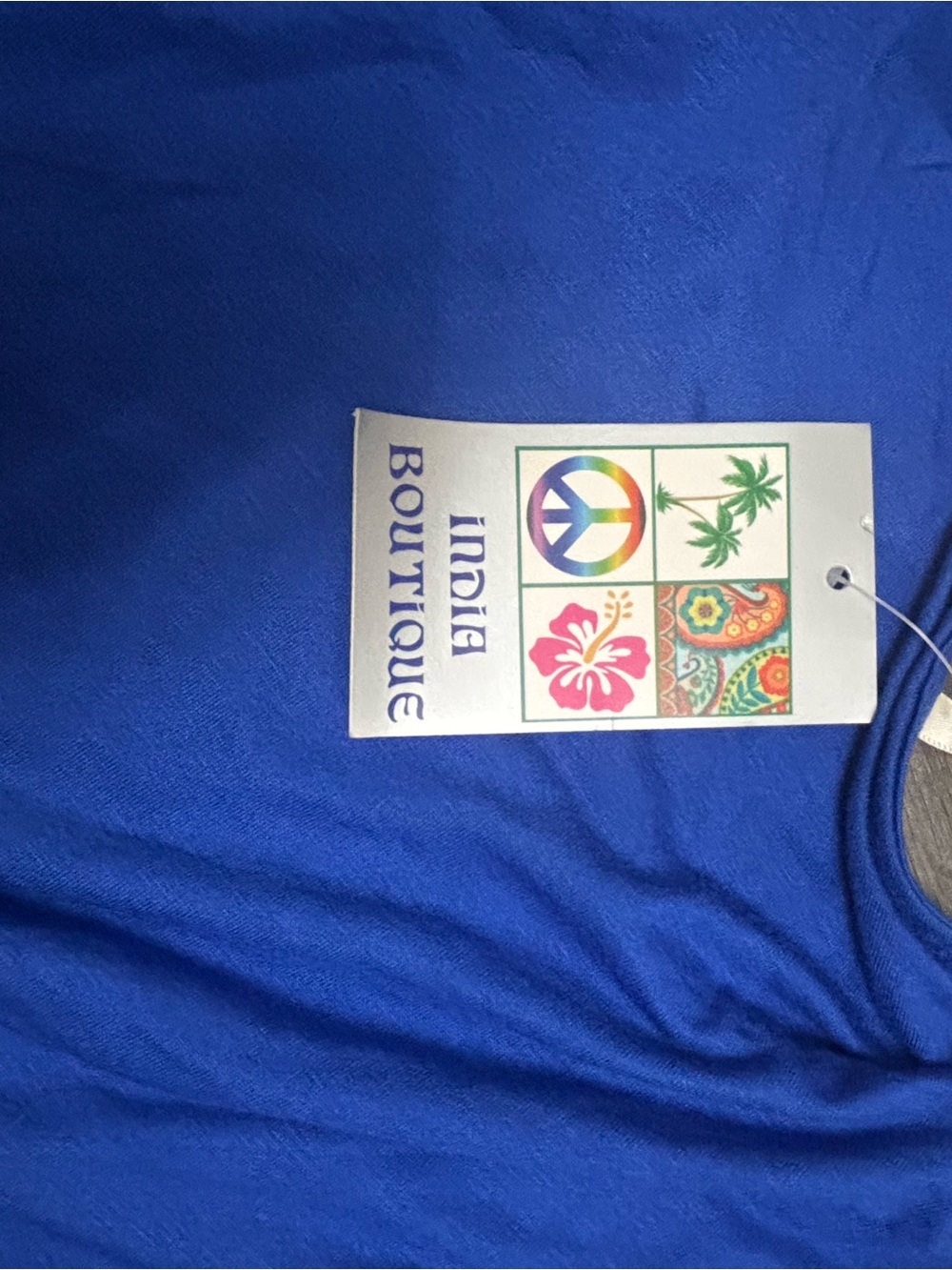 Blue Boho Print Women's Top - Picture 4 of 5